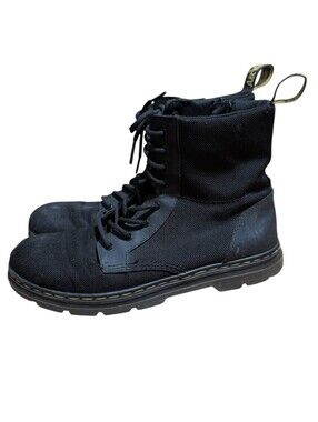 Dr. Martens Combs Black Canvas Combat Boots US 7 UK 5 Lace Up Ankle